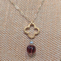 Red Glass Gold Vermeil Necklace