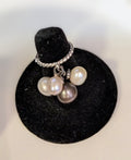 Fresh Water Pearls and Diamonds Sterling Silver Ring